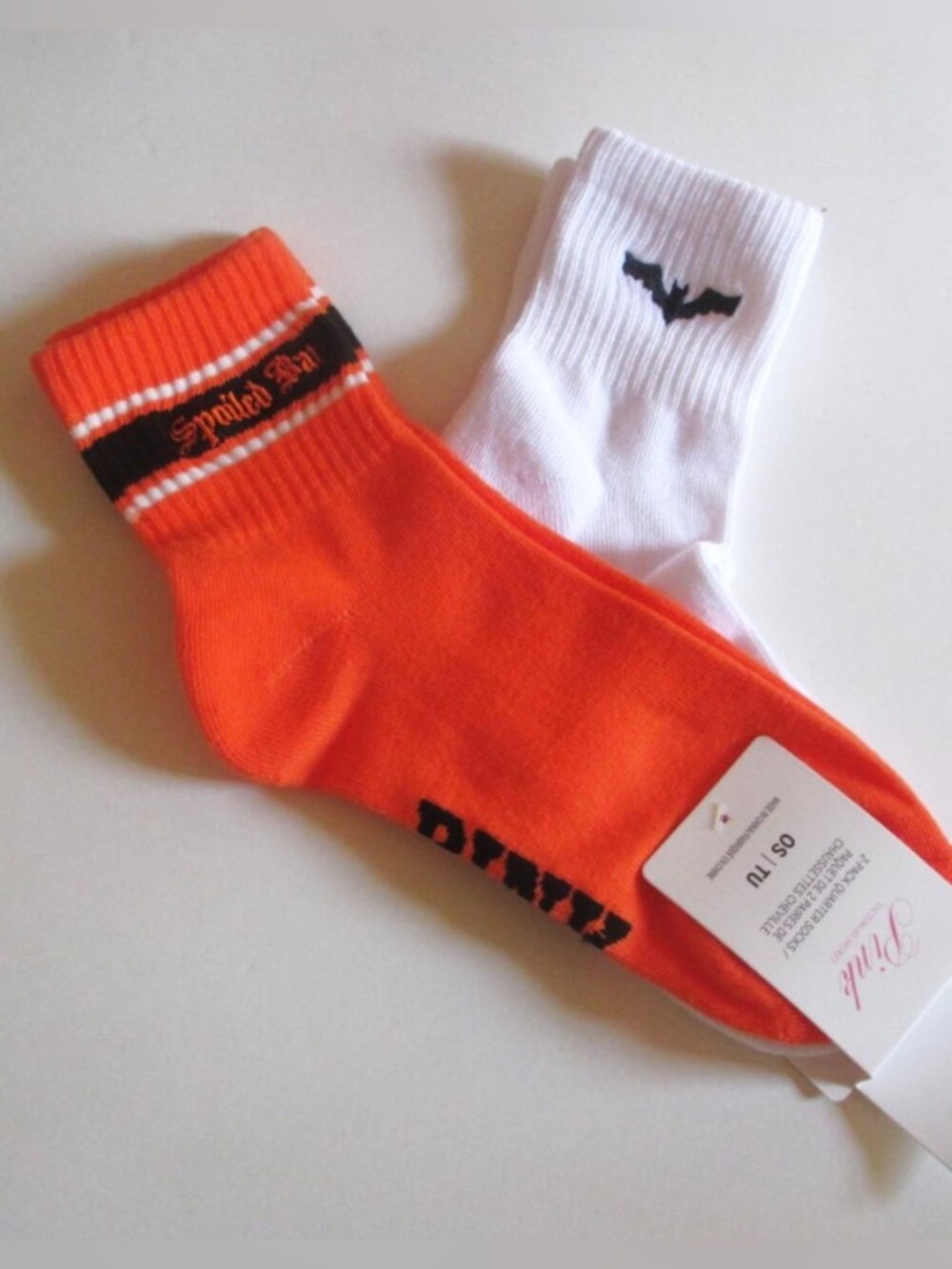 PINK Victoria's Secret Halloween 2-Pack Quarter Socks, NWT